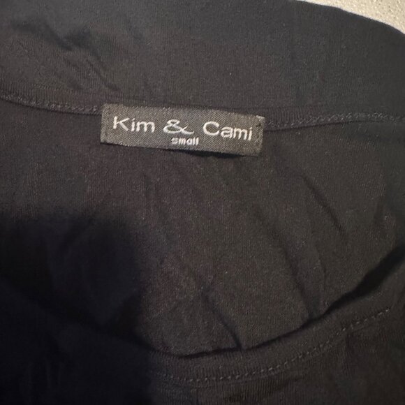 Kim & Cami black high low hem knotted top size S - Picture 3 of 6